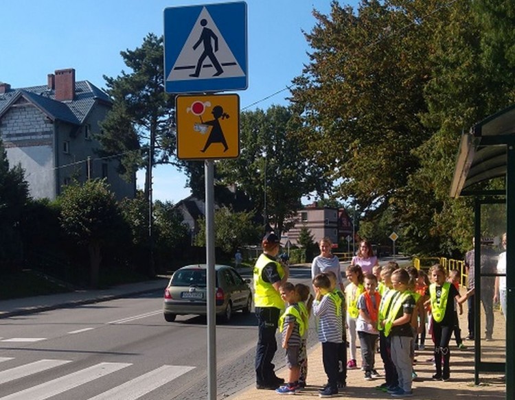 Policyjna akcja „Bezpieczna droga do szkoły”.