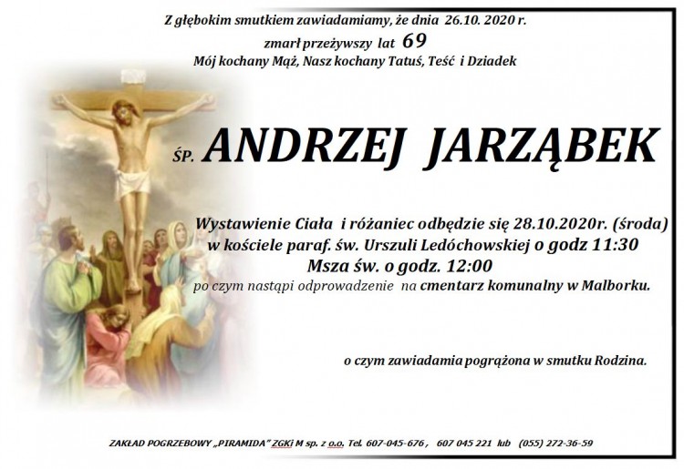 Zmarł Andrzej Jarząbek. Żył 69 lat.