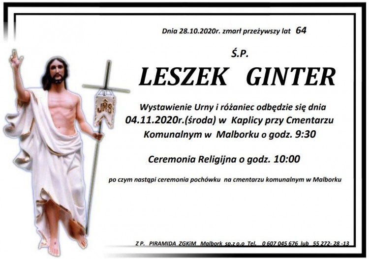 Zmarł Leszek Ginter. Żył 64 lata.