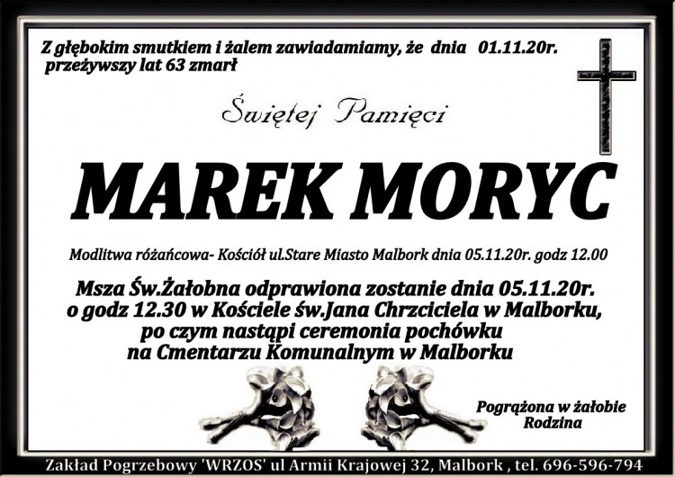 Zmarł Marek Moryc. Żył 63 lata.