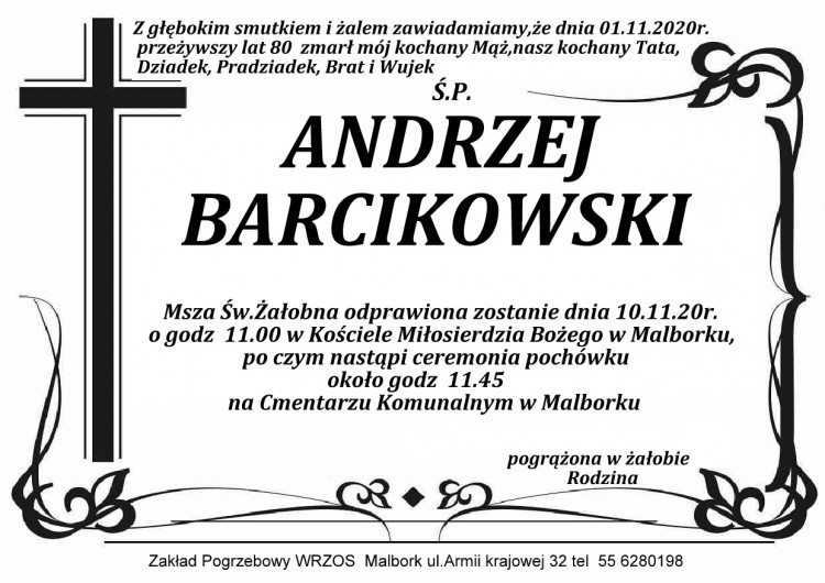 Zmarł Andrzej Barcikowski. Żył 80 lat.