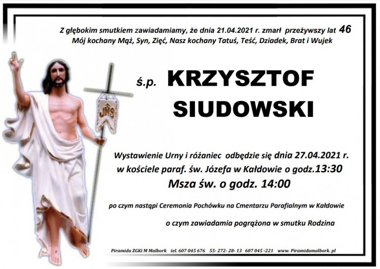 Zmarł Krzysztof Siudowski. Żył 46 lat.