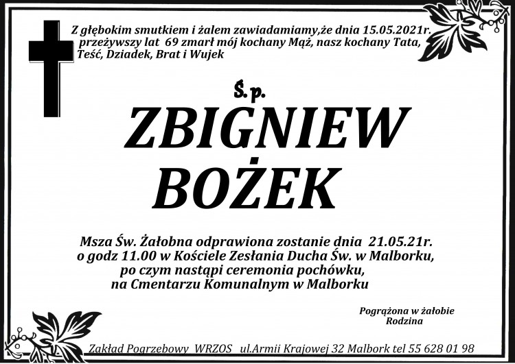 Zmarł Zbigniew Bożek. Żył 69 lat.
