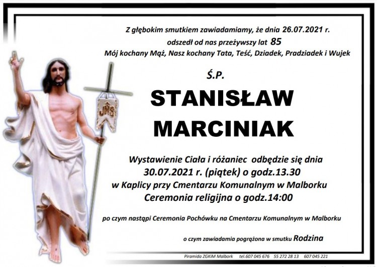 Zmarł Stanisław Marciniak. Żył 85 lat.