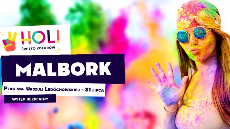 Malbork. Weź udział w kolorowym szaleństwie - Święto Kolorów Holi już w najbliższą sobotę.