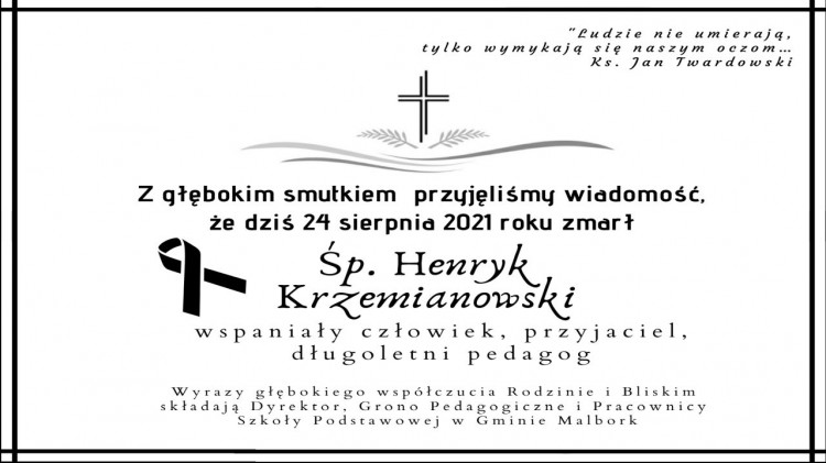 Kondolencje Dyrektor, Grona Pedagogicznego i Pracowników Szkoły Podstawowej&#8230;