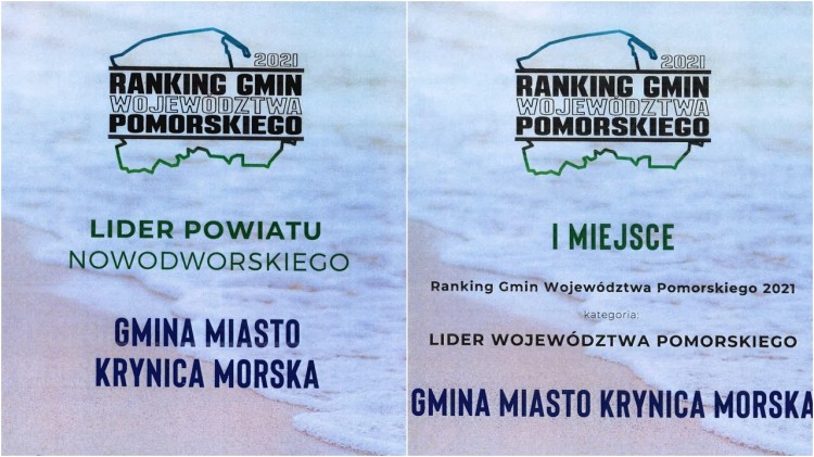 Krynica Morska liderem Rankingu Gmin 2021 województwa pomorskiego.