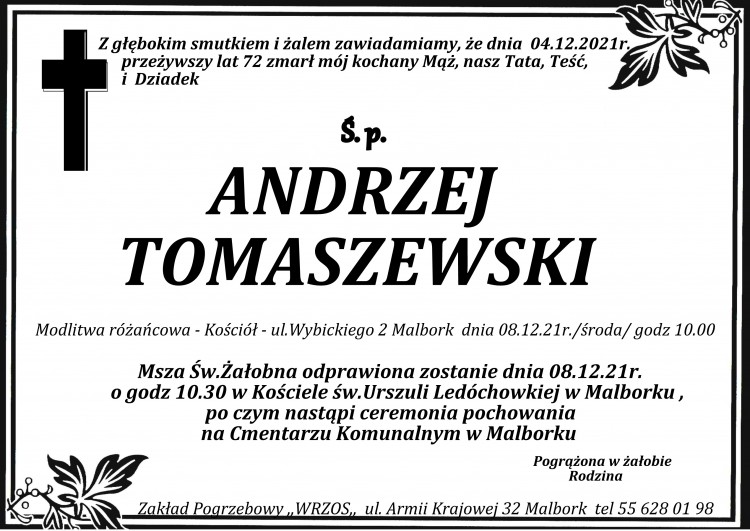 Zmarł Andrzej Tomaszewski. Żył 72 lata.