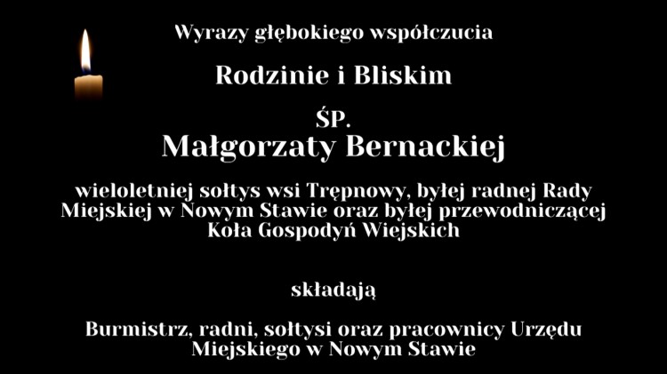 Kondolencje Burmistrza, radnych, sołtysów oraz pracowników Urzędu&#8230;