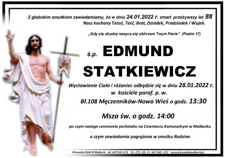Zmarł Edmund Statkiewicz. Żył 88 lat.