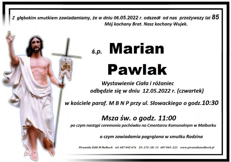 Zmarł Marian Pawlak. Żył 85 lat.