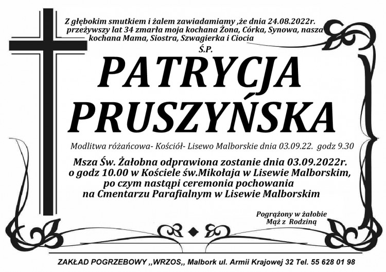 Zmarła Patrycja Pruszyńska. Miała 34 lata.