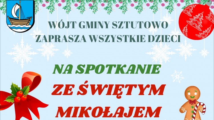 Gmina Sztutowo. Świąteczne spotkanie z Mikołajem.