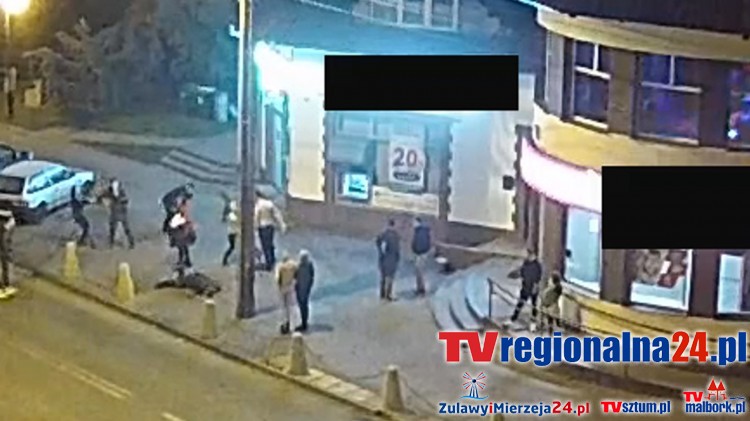 Pobicie przed klubem muzycznym. Nagranie z kamery - 29.11.2015