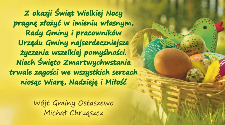 Życzenia Świąteczne dla mieszkańców Gminy Ostaszewo - 23.03.2016