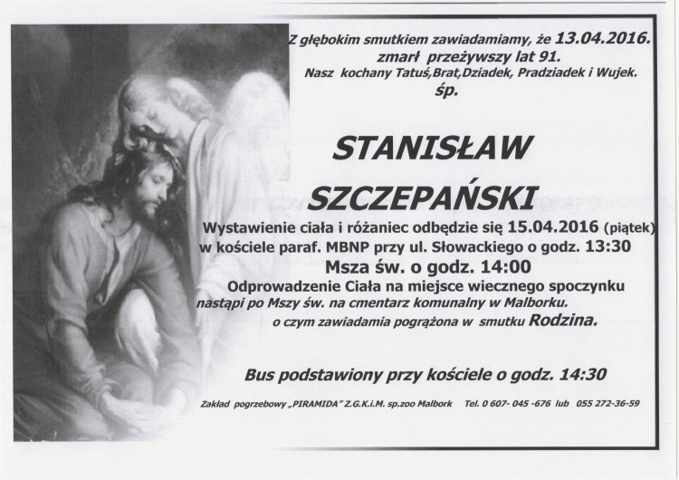 Zmarł Stanisław Szczepański. Żył 91 lat.