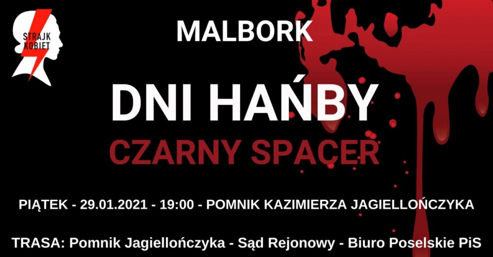 Malbork. „Chcemy normalności!” - w piątek Czarny Spacer ulicami miasta.