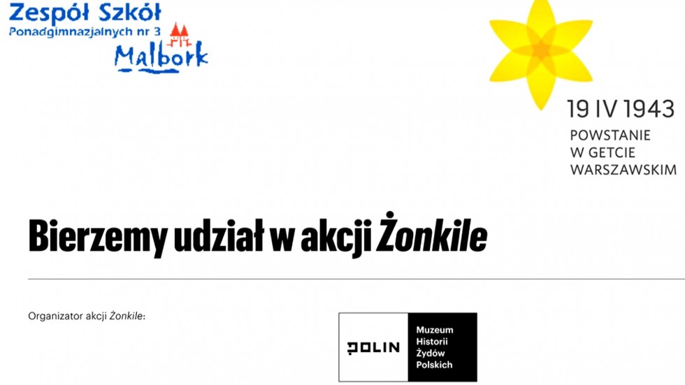 Malbork. #ŁączyNasPamięć – akcja Żonkile w ZSP3.