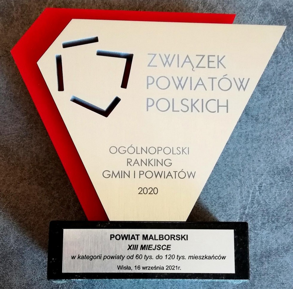 Powiat Malborski wyróżniony w Ogólnopolskim Rankingu Gmin i Powiatów.