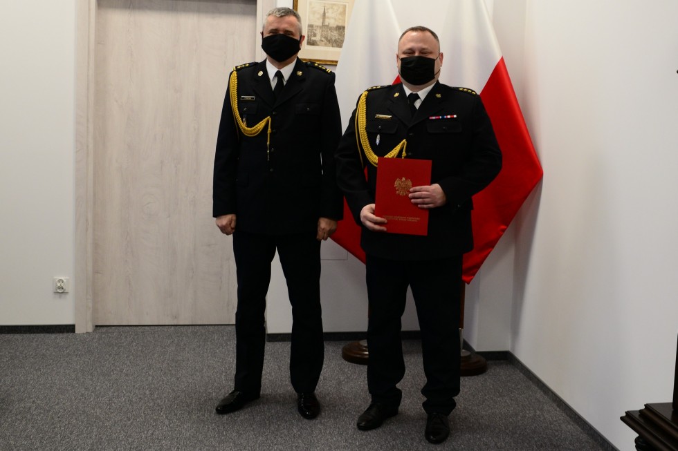 Malbork. St. kpt. Damian Tomaszewski nowym Komendantem Straży Pożarnej.