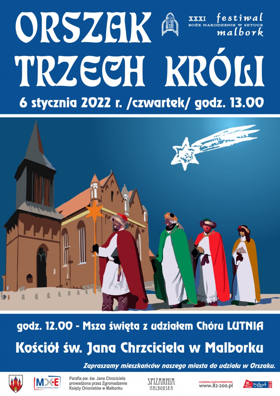 Malbork. Orszak Trzech Króli przejdzie ulicami miasta.