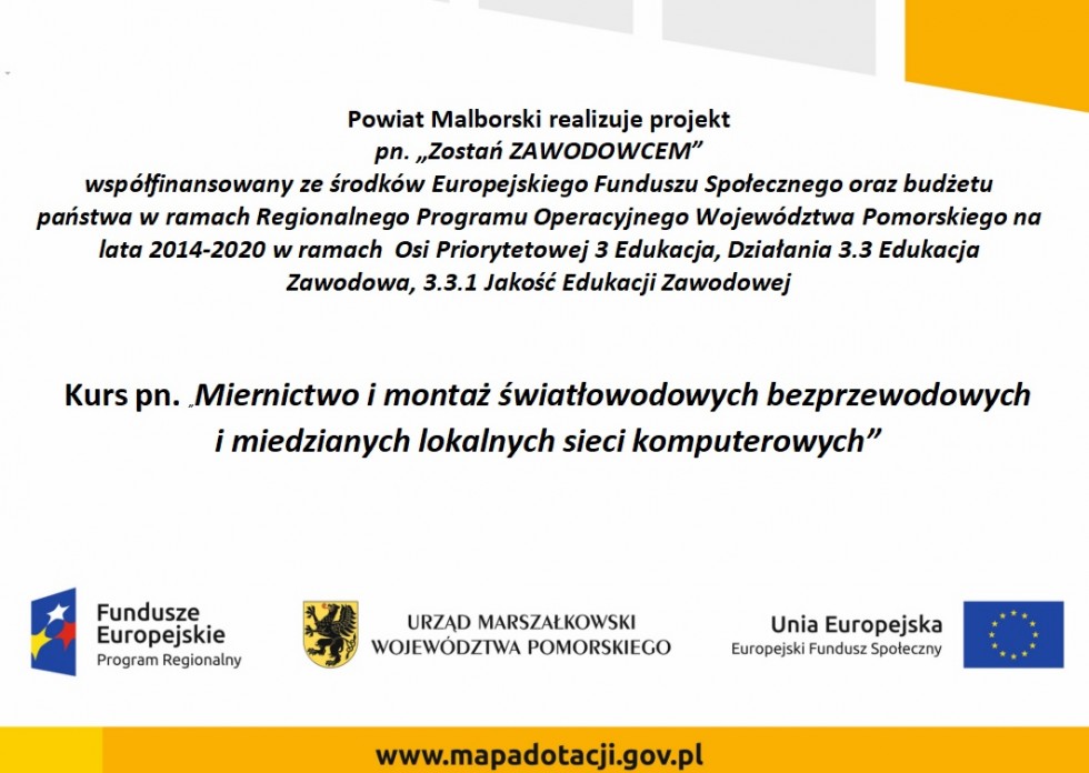 Malborskie Światłowody szkolą uczniów ZSP3 w Malborku z technologii światłowodowej.