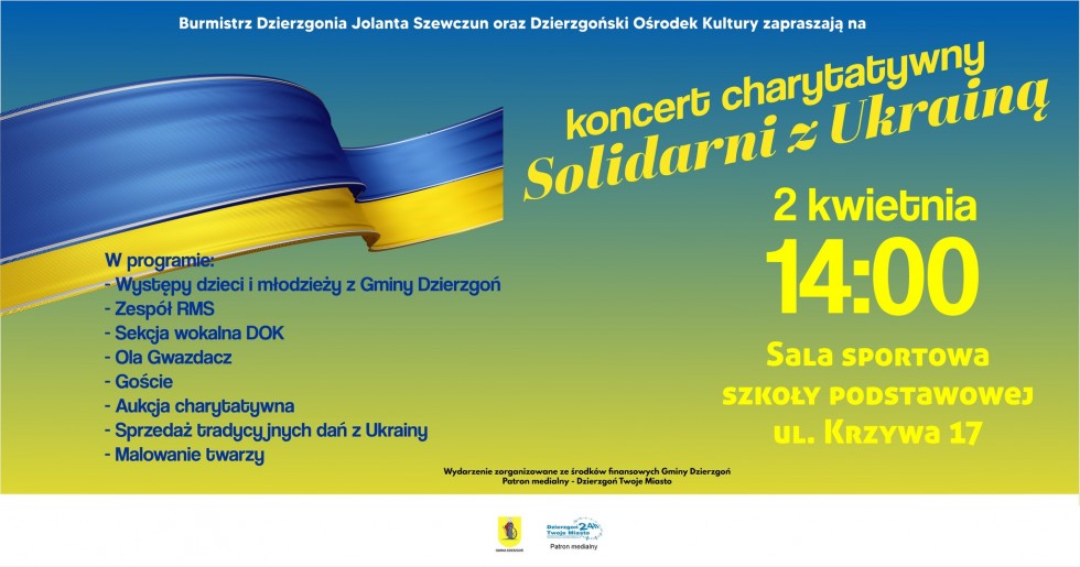 Dzierzgoń. Koncert charytatywny Solidarni z Ukrainą.