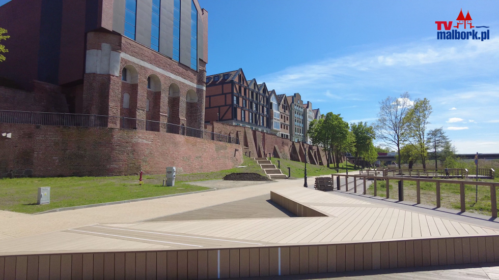 Malbork. Budowa bulwaru i kamienic nad Nogatem. Zobacz najnowsze nagranie 17.05.2022
