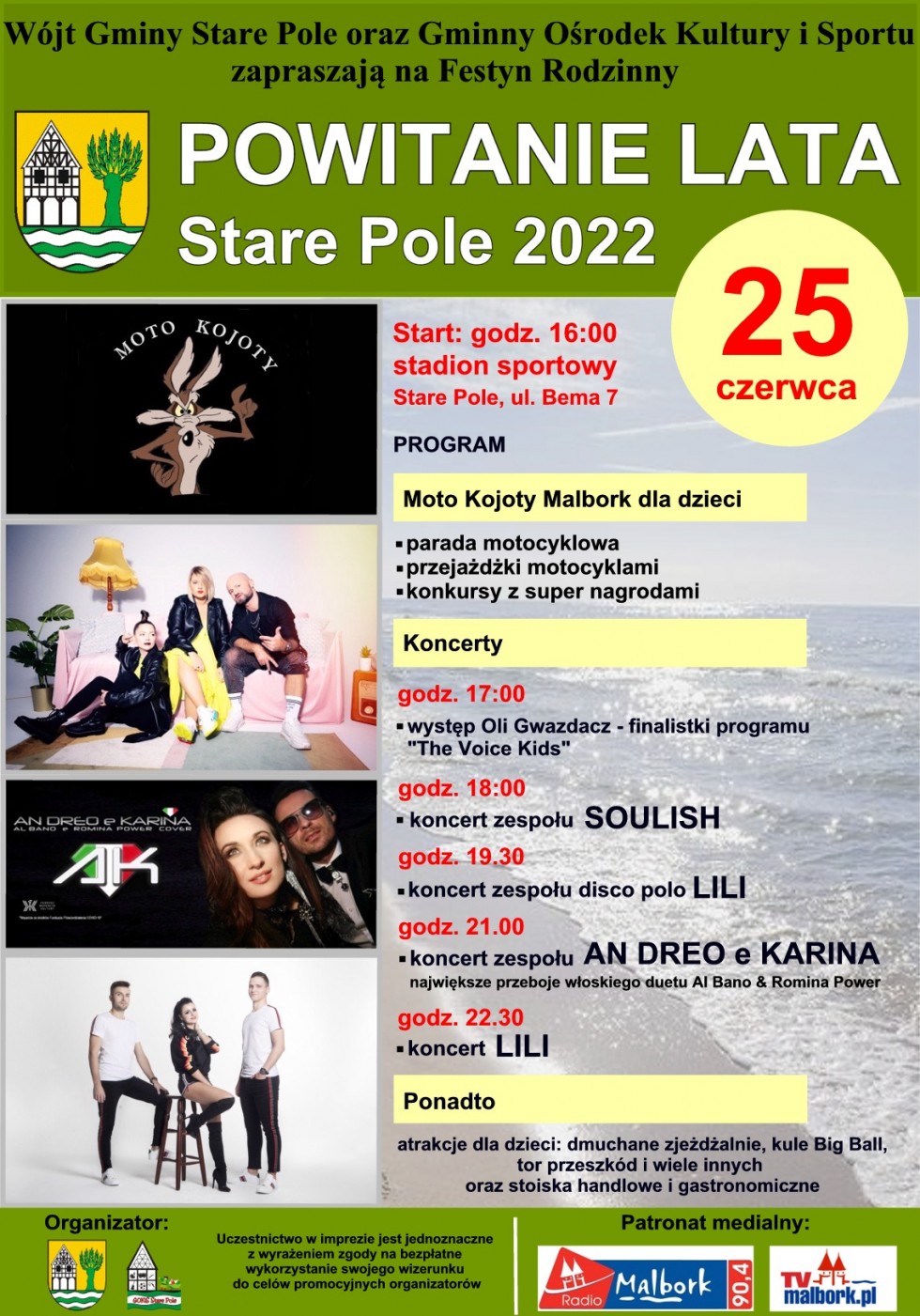 Stare Pole. Na powitanie lata Festyn Rodzinny. Szczegóły na plakacie.
