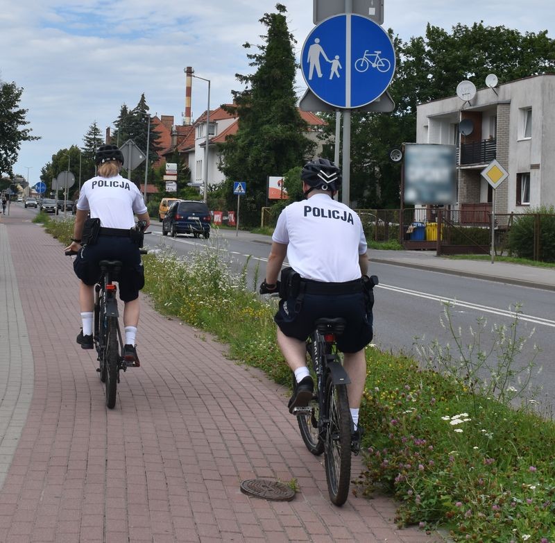 Patrol rowerowy na terenie Malborka