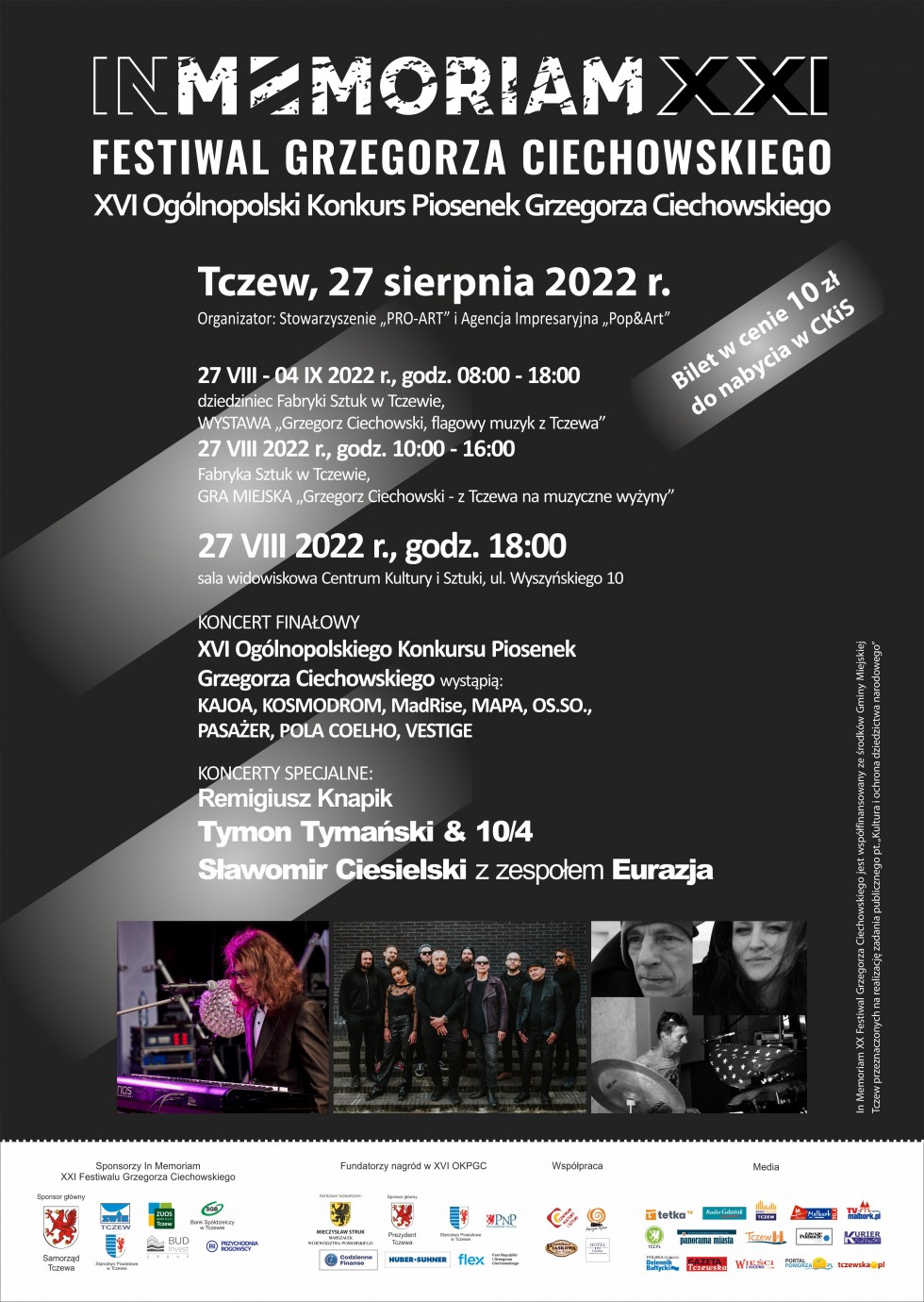 IN MEMORIAM XXI Festiwal Grzegorza Ciechowskiego w Tczewie. Szczegóły na plakacie.
