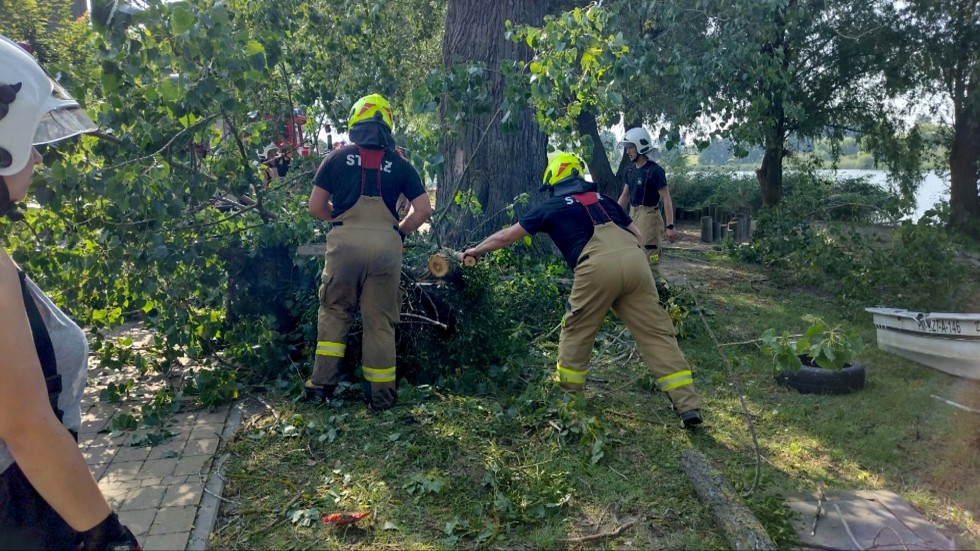 Usuwanie skutków burzy i topielec na kąpielisku – raport sztumskich służb mundurowych.