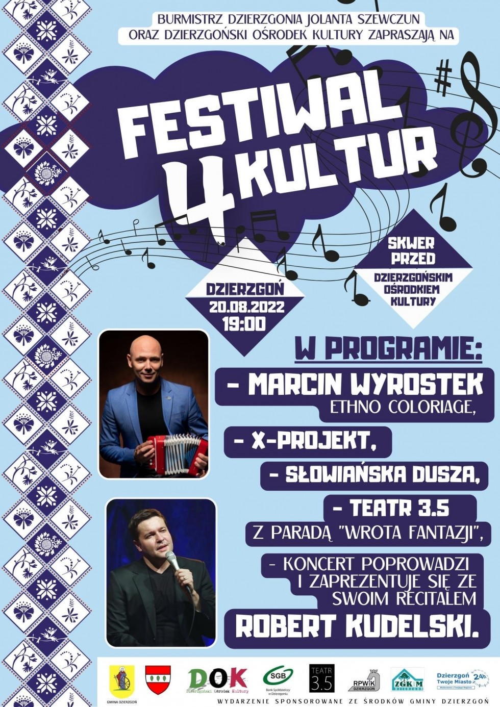 Dzierzgoń. Festiwal 4 Kultur – szczegóły na plakacie.