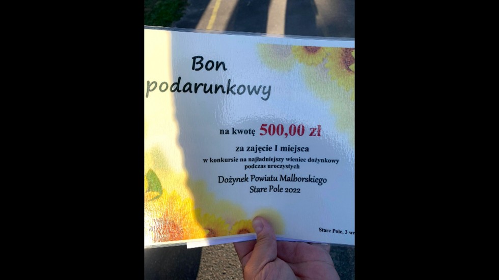 Gmina Malbork wygrała konkurs na najładniejszy wieniec dożynkowy.