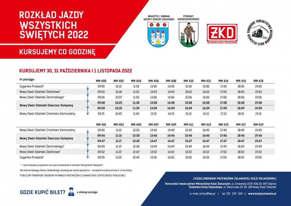 Nowy Dwór Gdański. Żuławską Koleją Dojazdową pojedziesz na cmentarz.