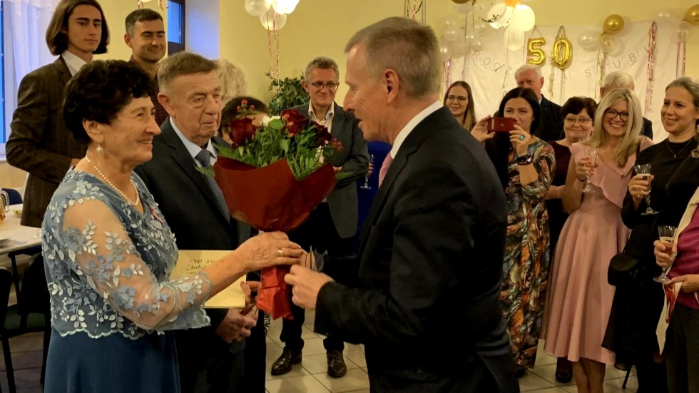Nowy Dwór Gdański. 50 lat pożycia małżeńskiego państwa Kazimiery i Tadeusza Tomczak.