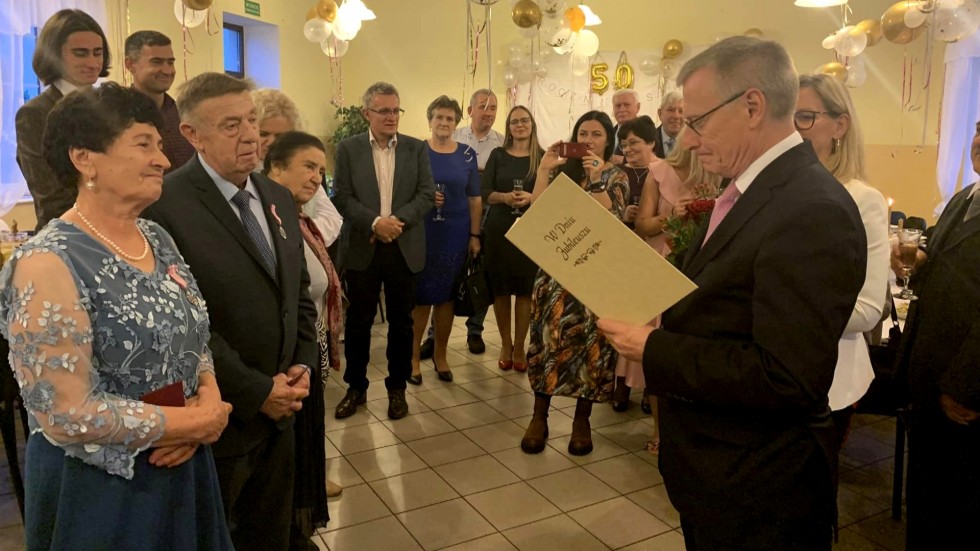 Nowy Dwór Gdański. 50 lat pożycia małżeńskiego państwa Kazimiery i Tadeusza Tomczak.
