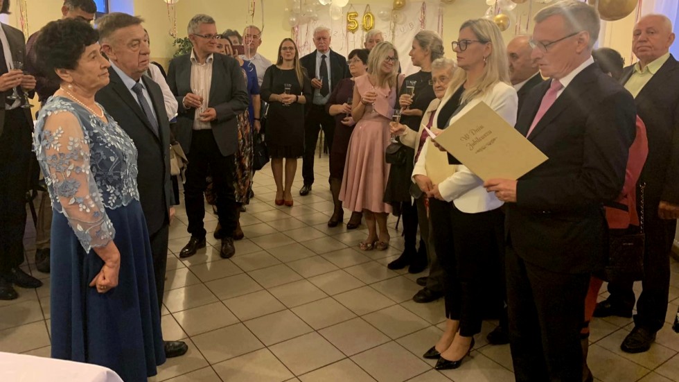 Nowy Dwór Gdański. 50 lat pożycia małżeńskiego państwa Kazimiery i Tadeusza Tomczak.