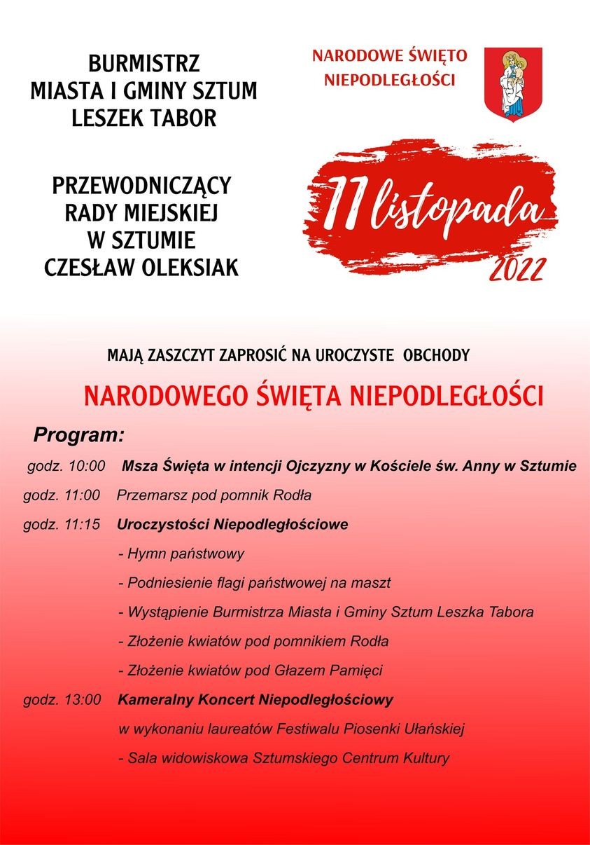 Powiat sztumski. Obchody Narodowego Święta Niepodległości.