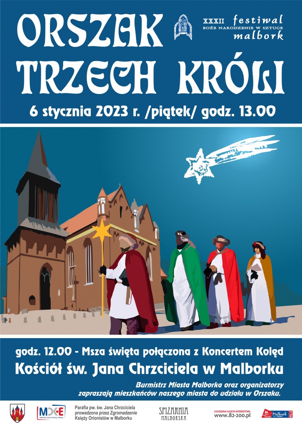 Malbork. Orszak Trzech Króli przejdzie ulicami miasta.