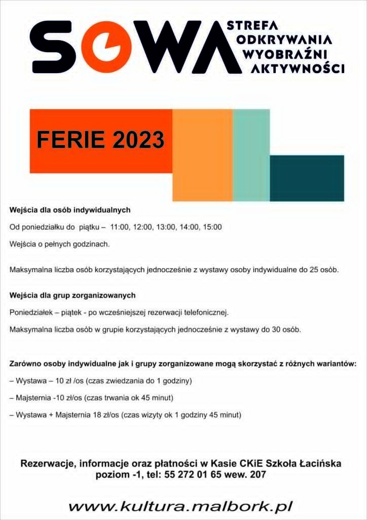 Malbork. Ferie w mieście – co ciekawego przygotowano dla uczniów? Szczegóły na plakatach.