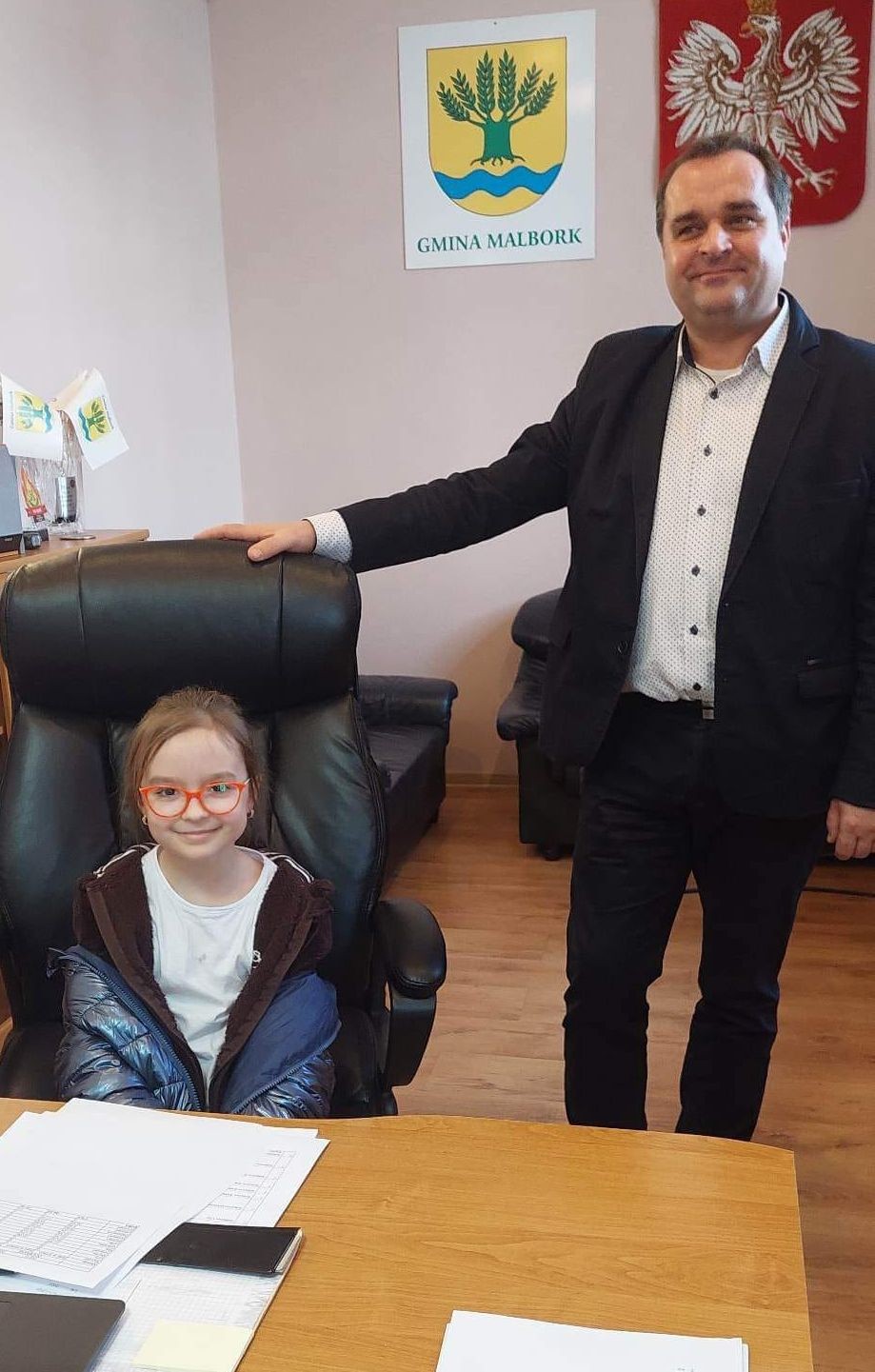 Gmina Malbork. Uczniowie z wizytą w Urzędzie Gminy.