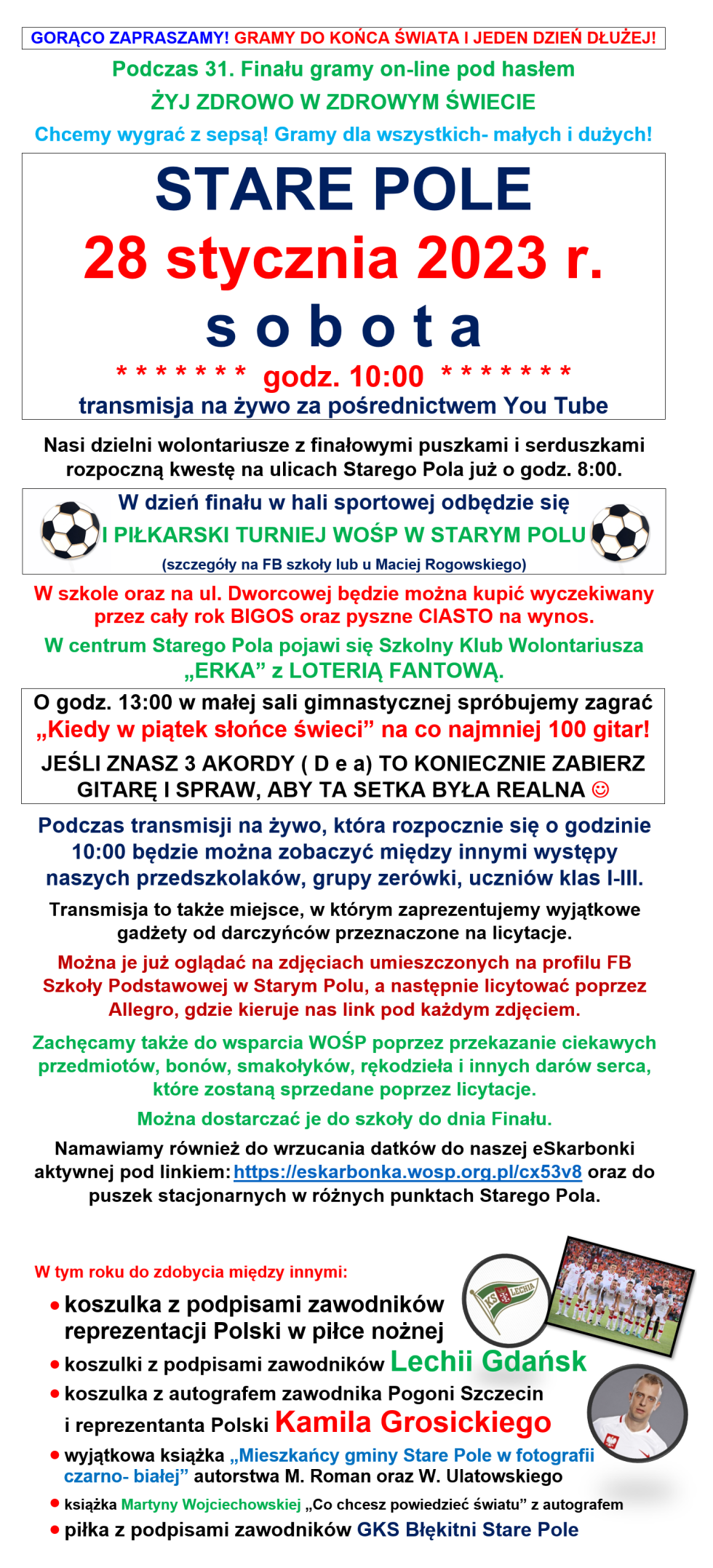 Gmina Stare Pole. Tegoroczny 31. Finał WOŚP pełen niespodzianek.