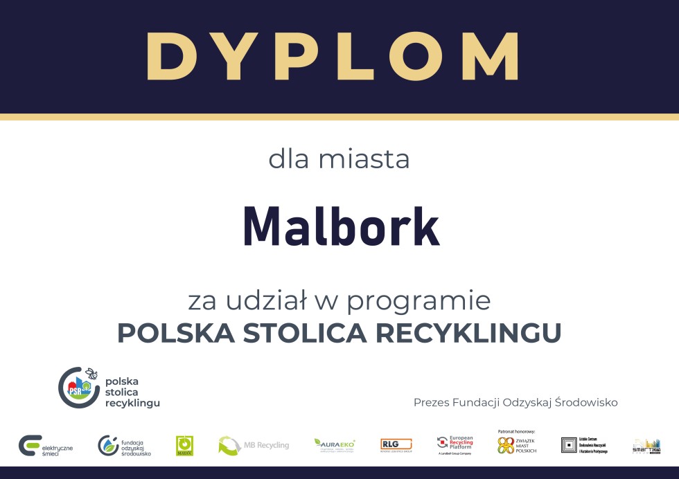 Miasto Malbork i I LO wśród laureatów programu Polska Stolica Recyklingu.