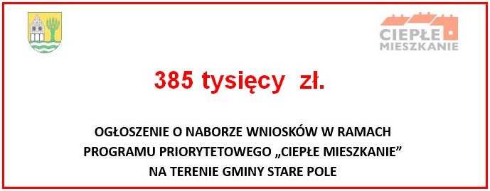 Gmina Stare Pole. Program Ciepłe Mieszkanie – trwa nabór wniosków.