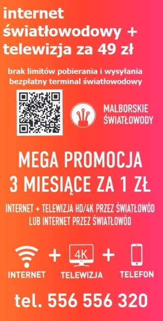 Malborskie Światłowody Internet Telewizja Telefon - Nowe  prędkości i bezpłatny terminal światłowodowy