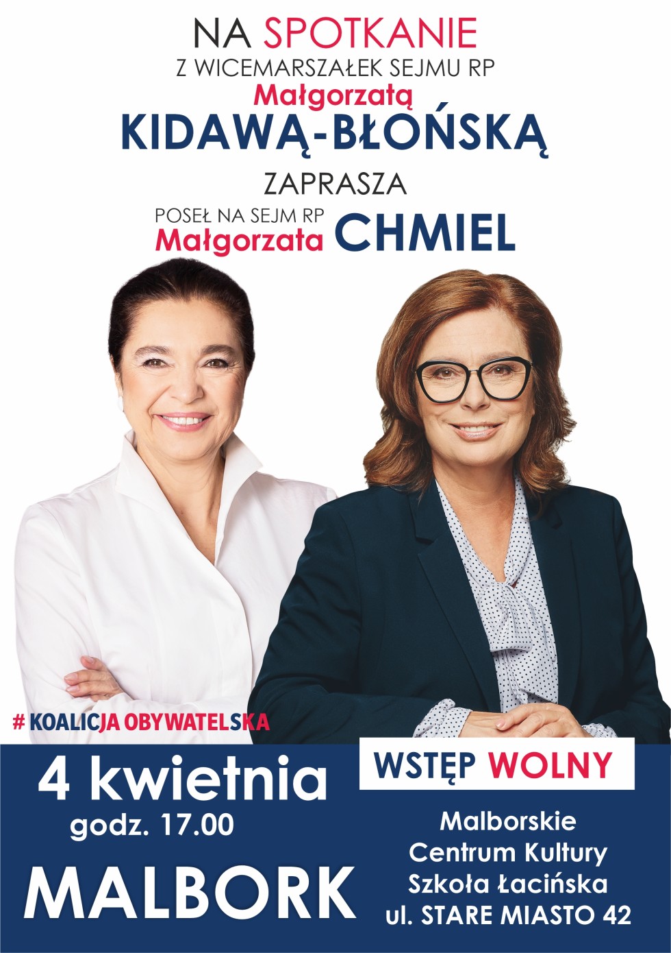 Malbork. Spotkanie z Małgorzatą Kidawą-Błońską i Małgorzatą Chmiel.