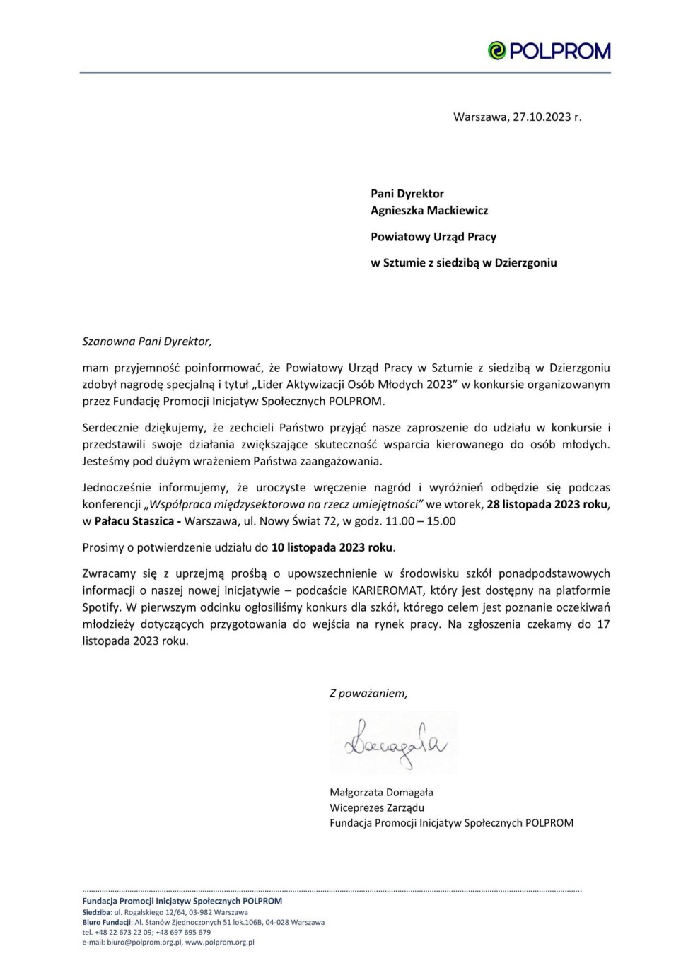 Sztum. PUP Liderem Aktywizacji Osób Młodych.