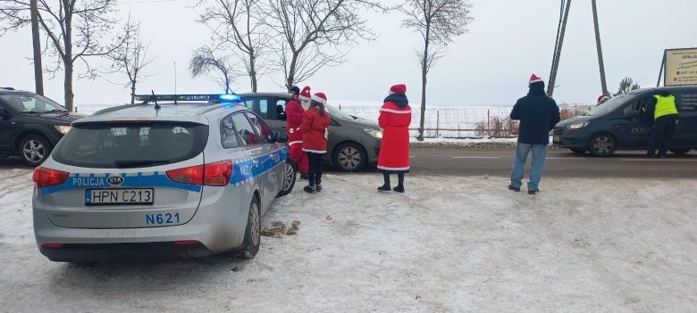 Dzierzgoń. Mikołajkowa kontrola drogowa.