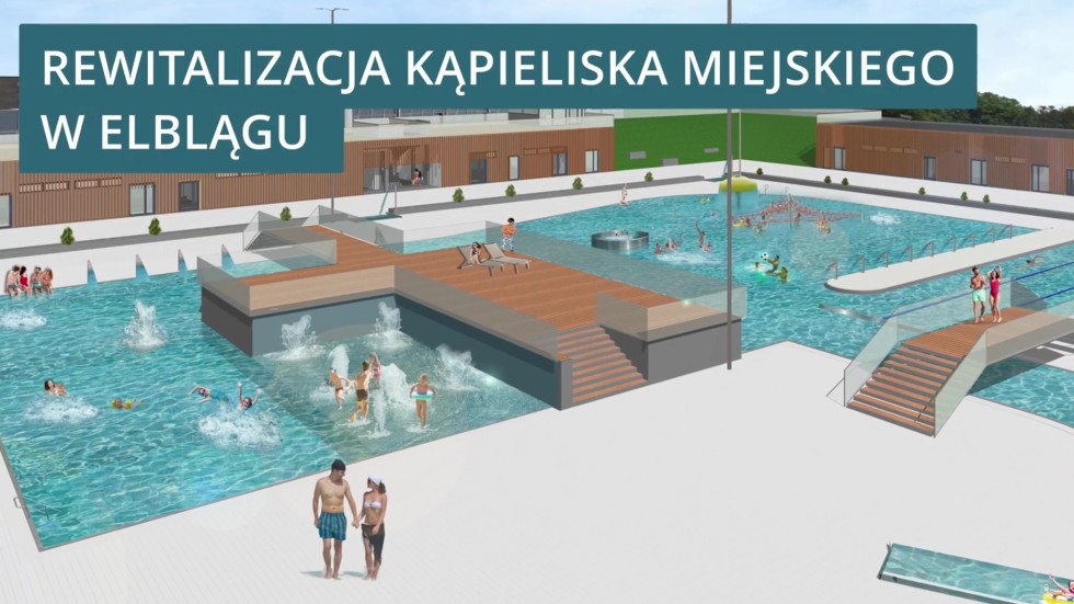 Rewitalizacja kąpieliska miejskiego w Elblągu - postęp prac luty 2024